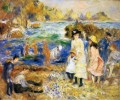 beach scene guernsey Pierre Auguste Renoir